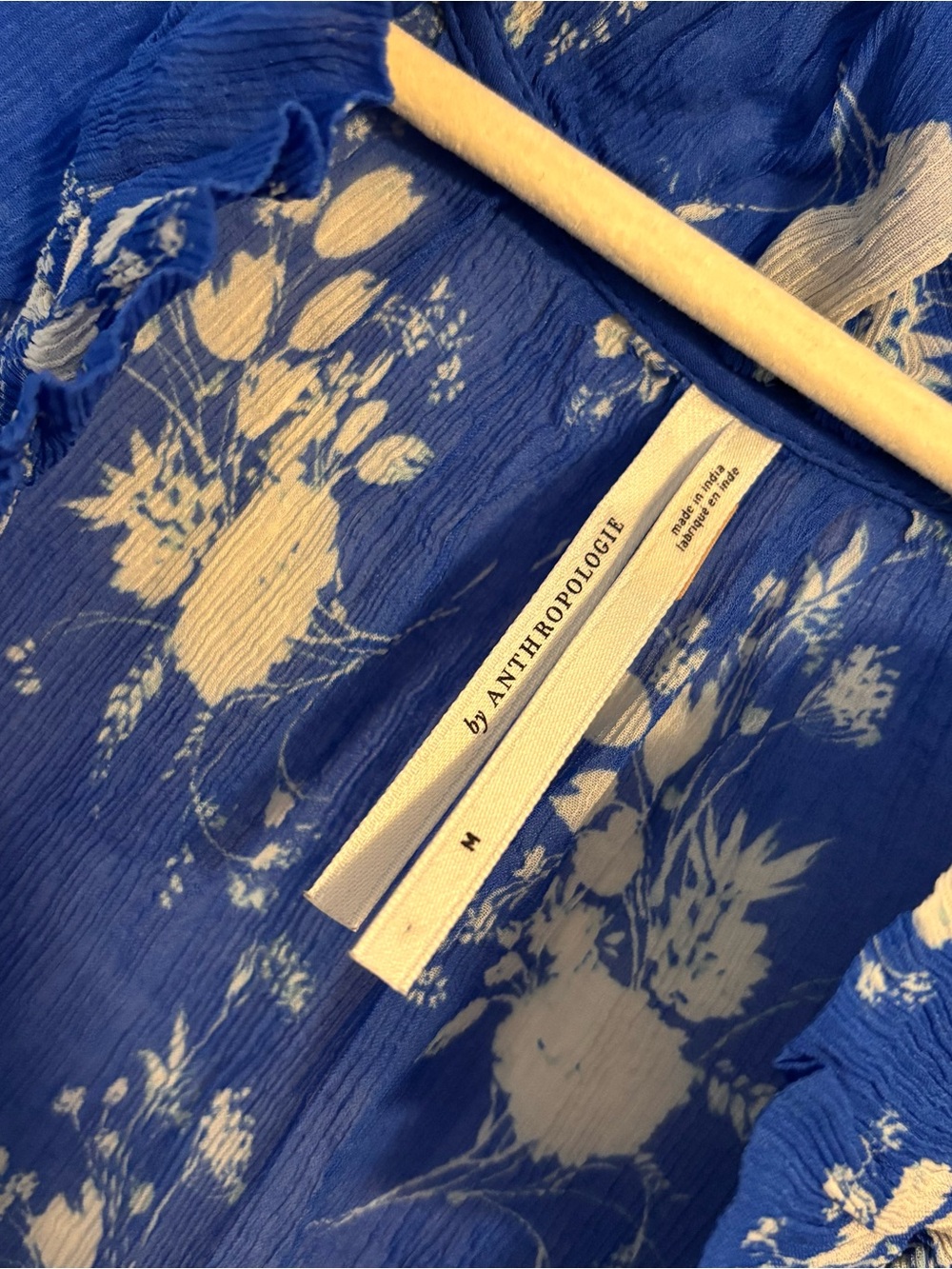 Anthropologie Blue Marais Printed Chiffon Maxi Dress • Size Medium - Picture 5 of 12